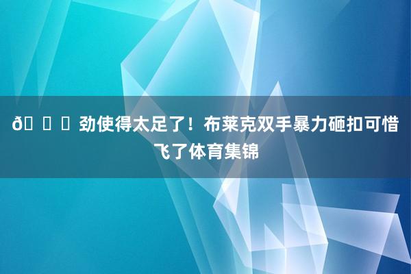 😅劲使得太足了！布莱克双手暴力砸扣可惜飞了体育集锦