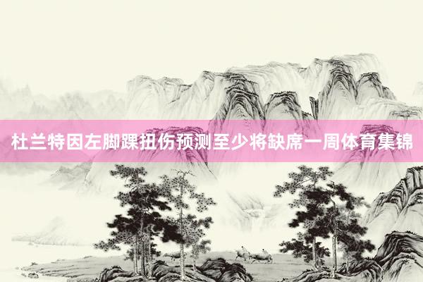 杜兰特因左脚踝扭伤预测至少将缺席一周体育集锦