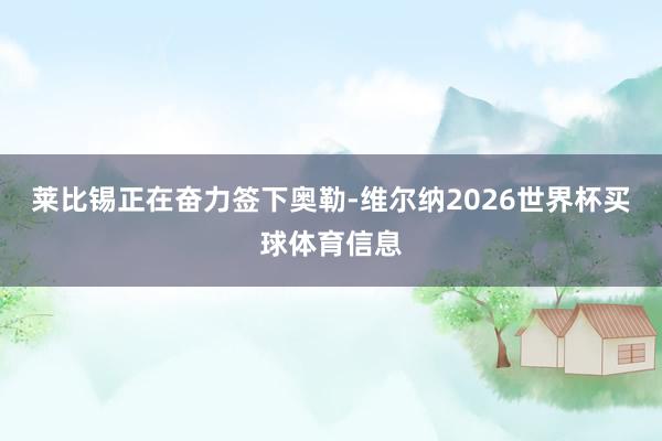 莱比锡正在奋力签下奥勒-维尔纳2026世界杯买球体育信息