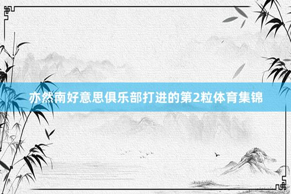亦然南好意思俱乐部打进的第2粒体育集锦