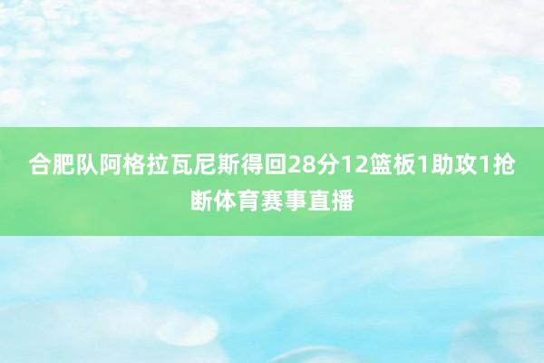 合肥队阿格拉瓦尼斯得回28分12篮板1助攻1抢断体育赛事直播