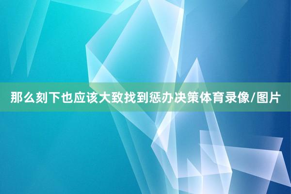 那么刻下也应该大致找到惩办决策体育录像/图片