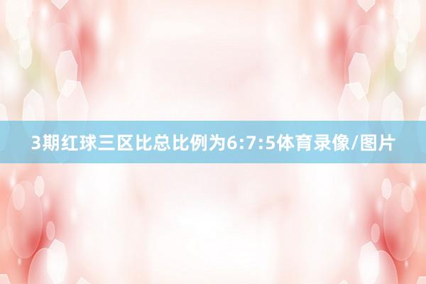 3期红球三区比总比例为6:7:5体育录像/图片
