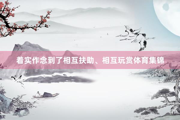着实作念到了相互扶助、相互玩赏体育集锦