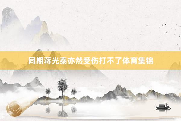 同期蒋光泰亦然受伤打不了体育集锦