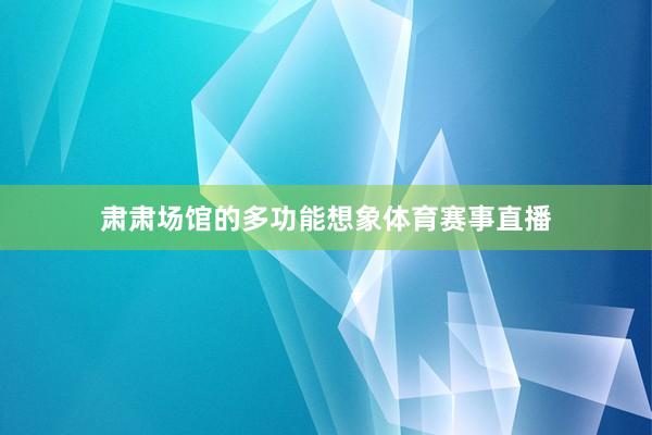 肃肃场馆的多功能想象体育赛事直播