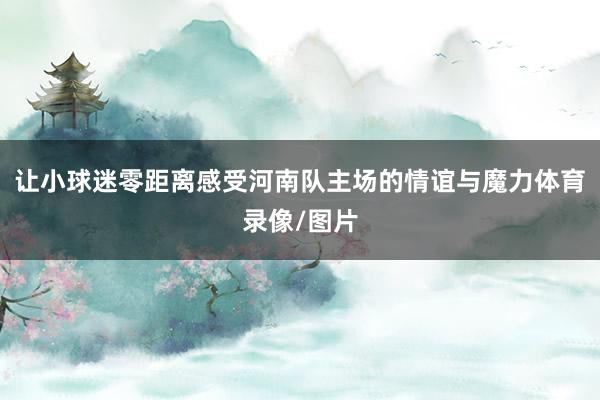 让小球迷零距离感受河南队主场的情谊与魔力体育录像/图片