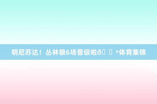 明尼苏达！丛林狼6场晋级啦🐺体育集锦