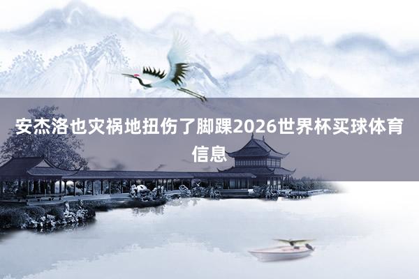 安杰洛也灾祸地扭伤了脚踝2026世界杯买球体育信息