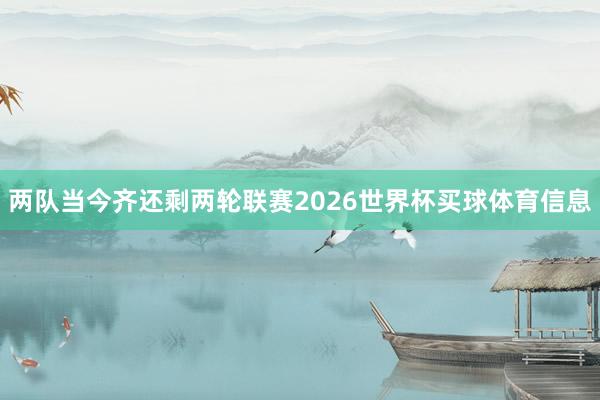 两队当今齐还剩两轮联赛2026世界杯买球体育信息