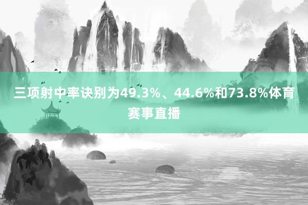 三项射中率诀别为49.3%、44.6%和73.8%体育赛事直播